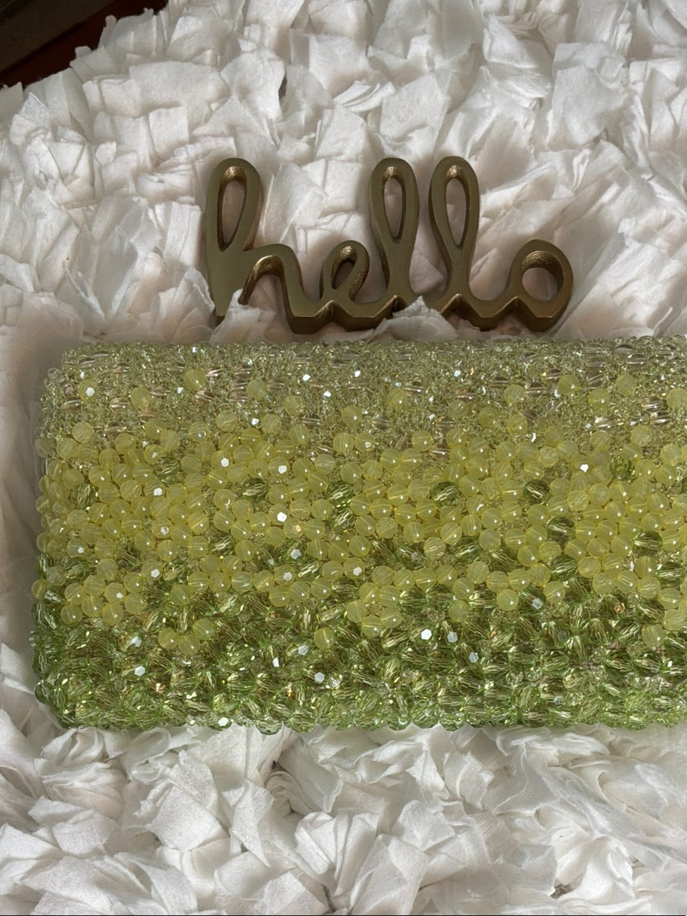 Banana Republic Beaded Lime/Green Clutch - Picture 3 of 7